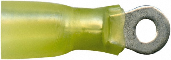 Value Collection Circular Ring Terminal: Partially Insulated, 12 to 10 AWG, Crimp Connection - BOW-23829-1
