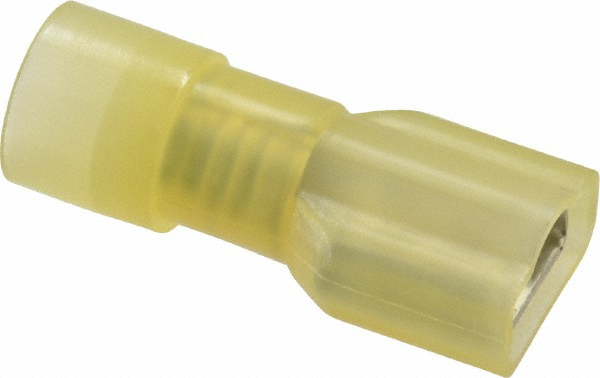 Ideal Wire Disconnect: Female, Yellow, Vinyl, 12-10 AWG, 1/4" Tab Width - 83-9601