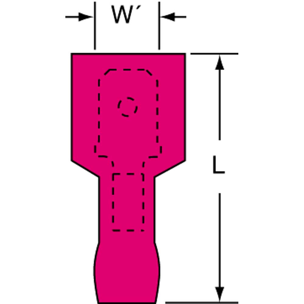 Thomas & Betts Wire Disconnect: Female, Yellow, Nylon, 12-10 AWG, 1/4" Tab Width - TNF10-250FD-XV