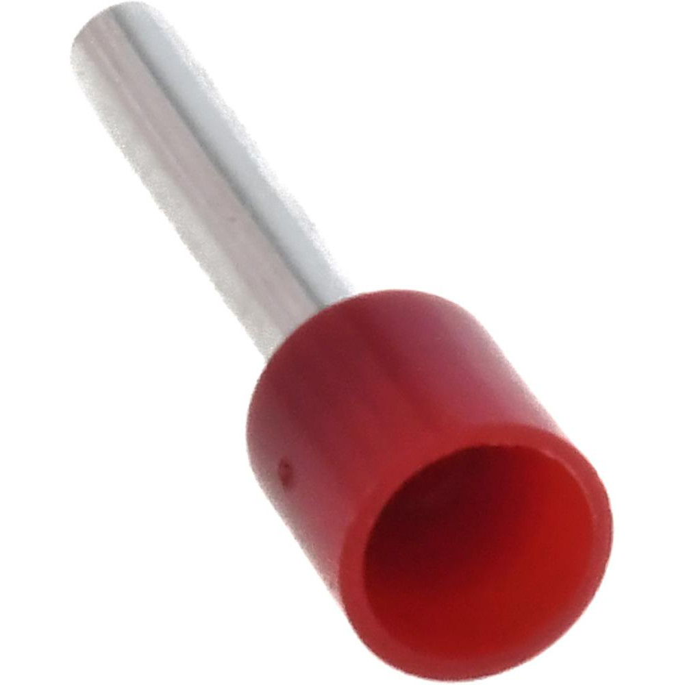 Value Collection Electrical Wire Ferrules; Insulation Type: Partially Insulated; Connection Type: Crimp; Compatible Wire Size (sq mm): 1.5 mm²; 16 AWG; Compatible Wire Size (AWG): 16; Pin Length: 0.472 in; 12.0 mm; Pin Length (mm): 12; Pin Dia: 1.7 mm; Overall Length: 18.5 mm; Insulation Material: Nylon - E1512-L-RED