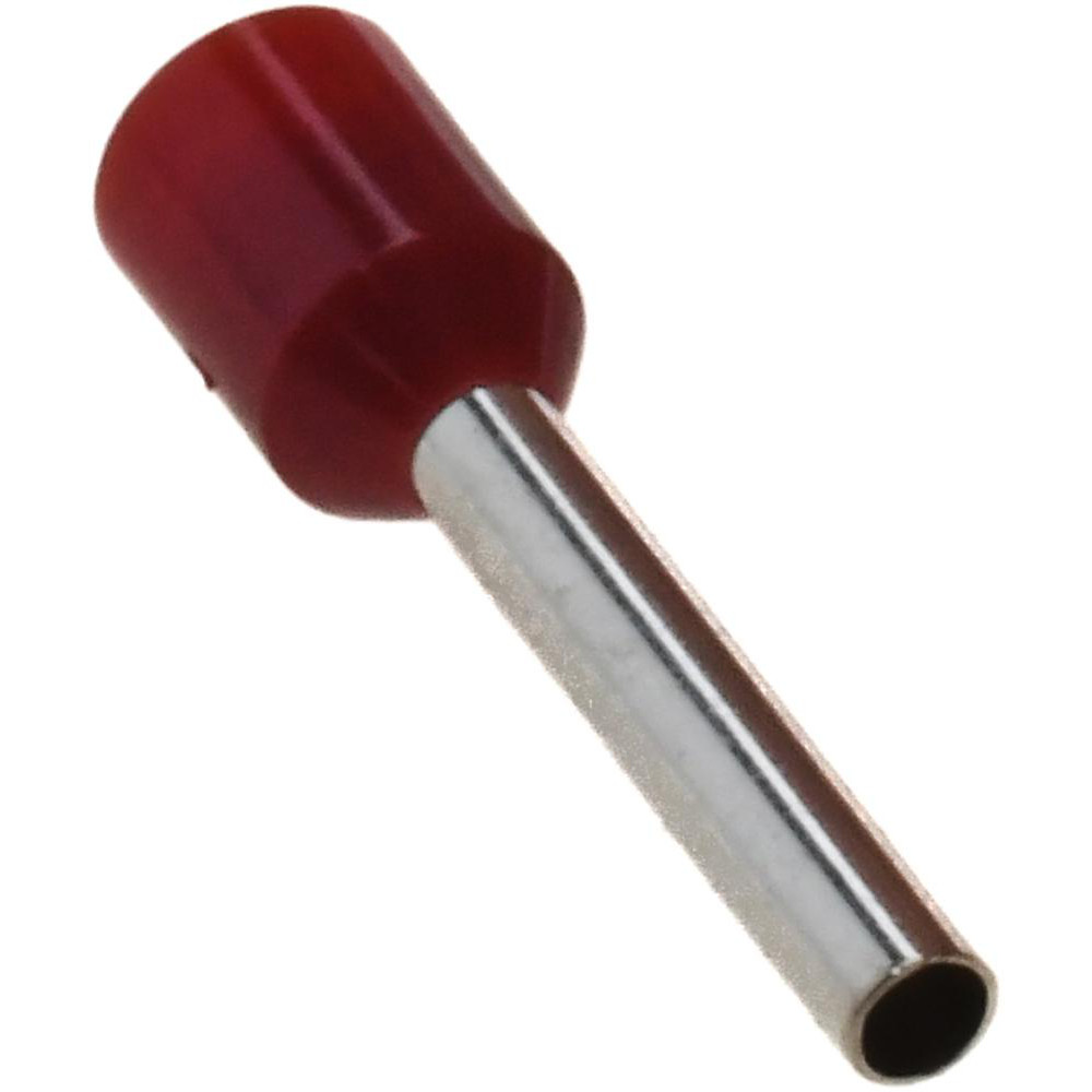 Value Collection Electrical Wire Ferrules; Insulation Type: Partially Insulated; Connection Type: Crimp; Compatible Wire Size (sq mm): 1.5 mm²; 16 AWG; Compatible Wire Size (AWG): 16; Pin Length: 0.472 in; 12.0 mm; Pin Length (mm): 12; Pin Dia: 1.7 mm; Overall Length: 18.5 mm; Insulation Material: Nylon - E1512-L-RED