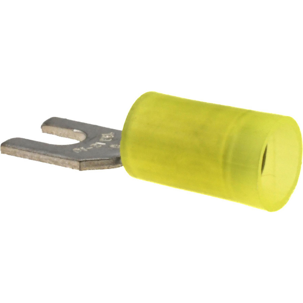 Value Collection Standard Fork Terminal: Yellow, Nylon, Partially Insulated, #6 Stud, Crimp - BD-18350