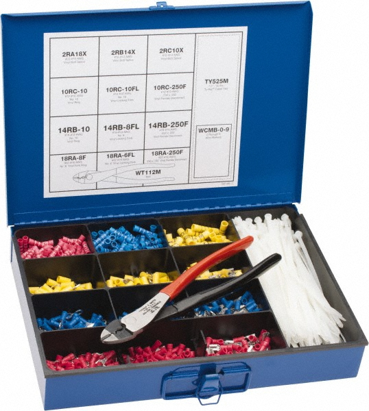 Value Collection Standard Fork Terminal: Yellow, Nylon, Partially Insulated, #6 Stud, Crimp - BD-18350