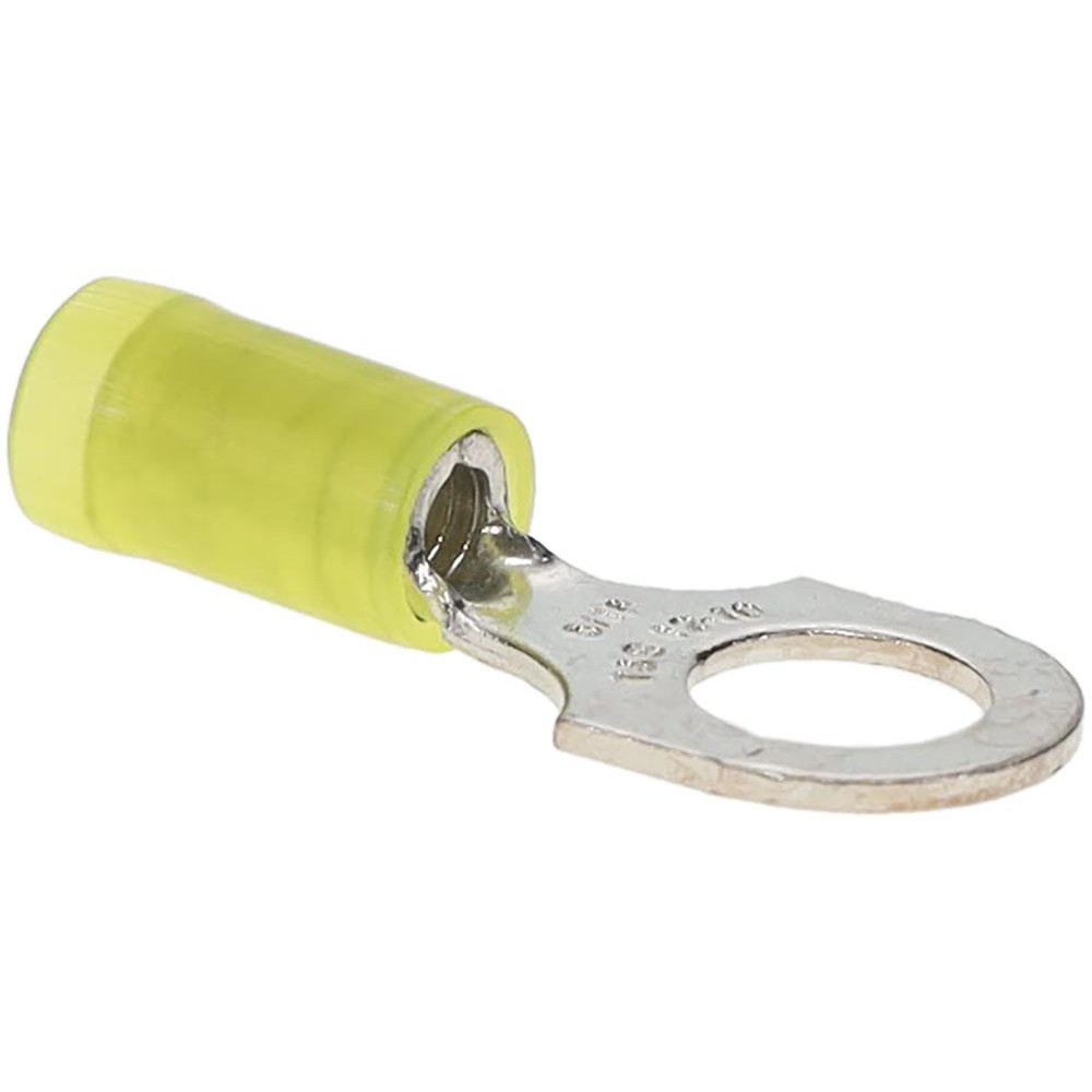 Value Collection Standard Fork Terminal: Yellow, Nylon, Partially Insulated, #6 Stud, Crimp - BD-18350