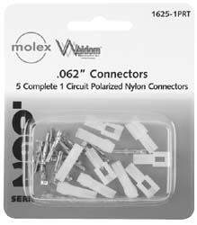 Molex 1 Circuit, 1 AWG, 0.062" Pin Dia, Modular Receptacle Plug Connector Package - 1625-1PRT
