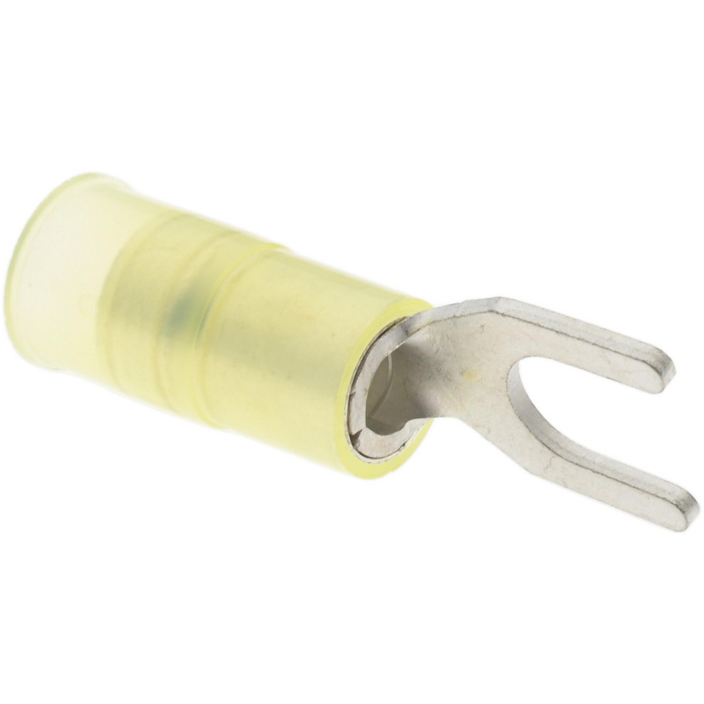 Ideal Standard Fork Terminal: Yellow, Vinyl, Partially Insulated, #8 Stud, Crimp - 83-7211