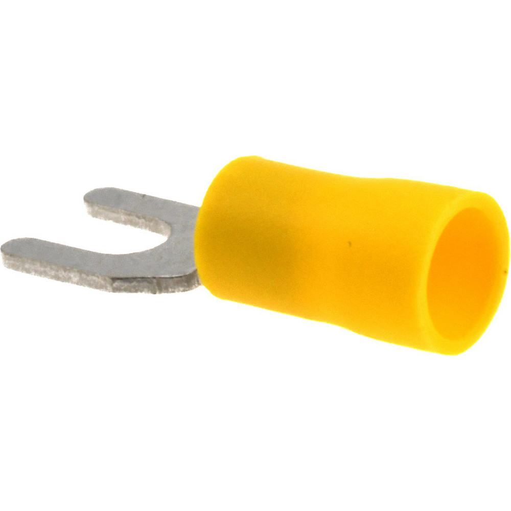 Ideal Standard Fork Terminal: Yellow, Vinyl, Partially Insulated, #8 Stud, Crimp - 83-7211