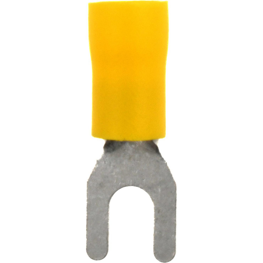 Ideal Standard Fork Terminal: Yellow, Vinyl, Partially Insulated, #8 Stud, Crimp - 83-7211