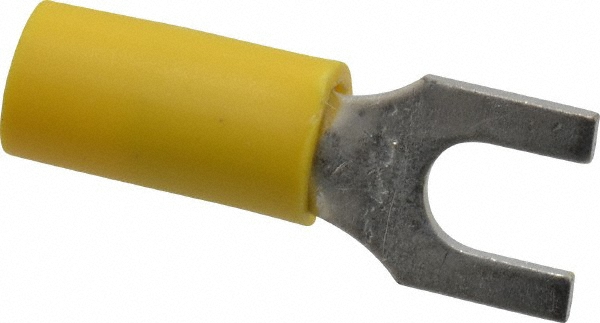 Ideal Standard Fork Terminal: Yellow, Vinyl, Partially Insulated, #8 Stud, Crimp - 83-7211