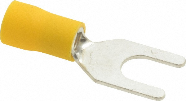 Ideal Standard Fork Terminal: Yellow, Vinyl, Partially Insulated, #8 Stud, Crimp - 83-7211