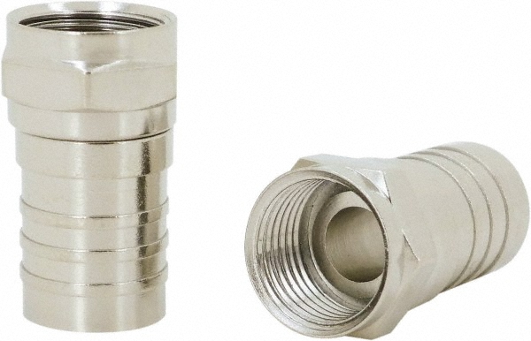 Hubbell Wiring Device-Kellems Coaxial Connectors: Connector Type: F; Termination Method: Compression; Compatible Coaxial Type: RG6; Impedance (Ohms): 100 - SFFX