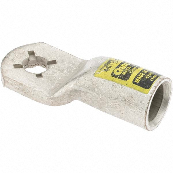 Made in USA Right Angle Ring Terminal: Non-Insulated, 4/0 AWG, Crimp Connection - 6440-781-005FL