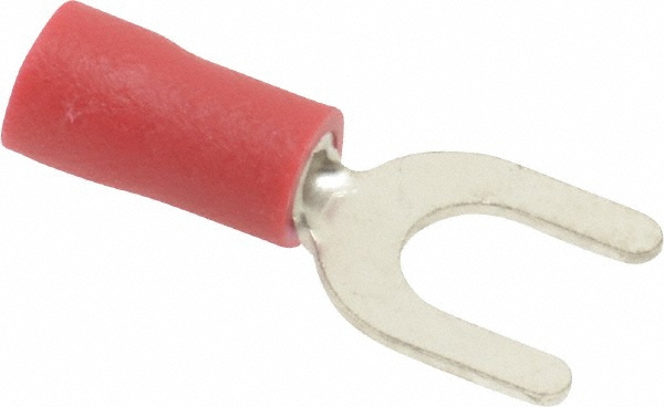 Ideal Standard Fork Terminal: Red, Vinyl, Partially Insulated, #10 Stud, Crimp - 83-7131