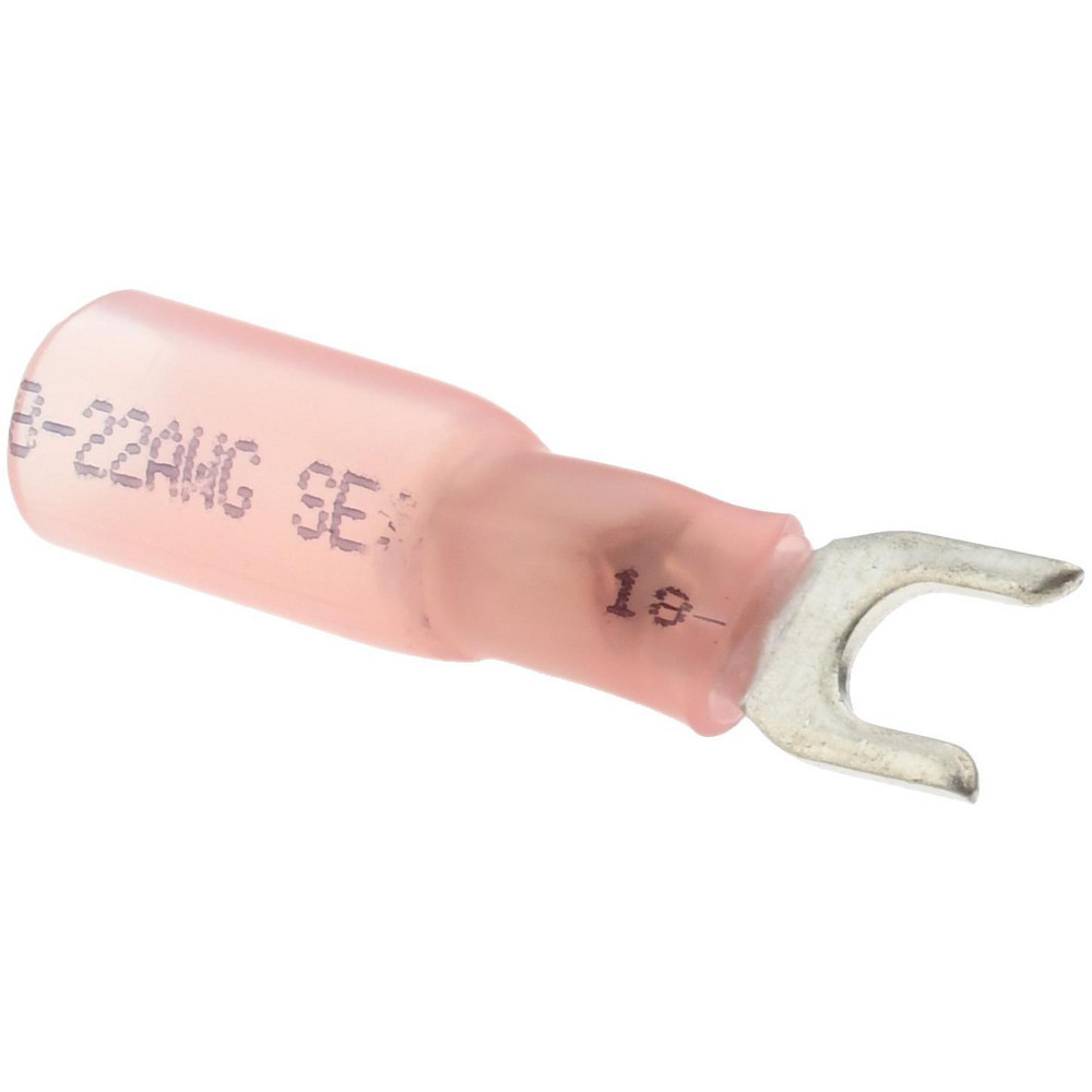 Ideal Standard Fork Terminal: Red, Vinyl, Partially Insulated, #10 Stud, Crimp - 83-7131