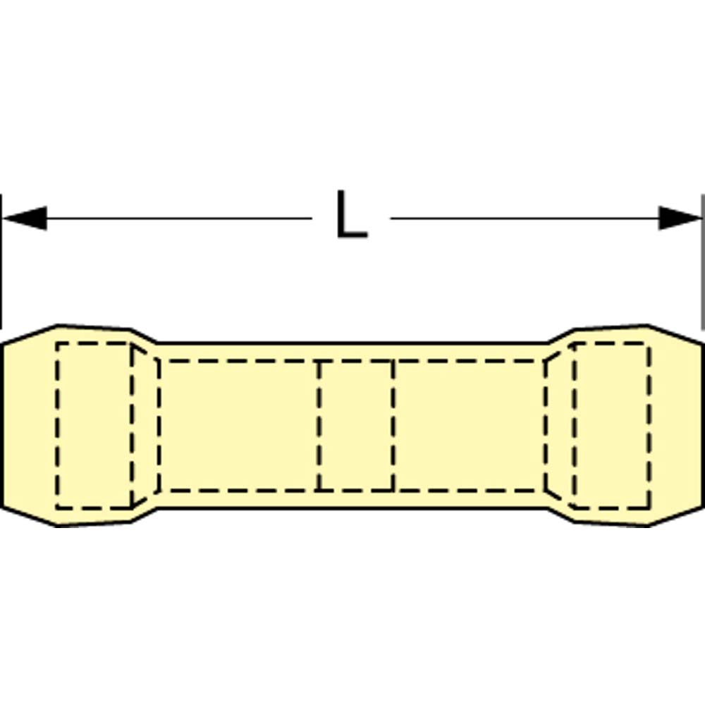 Value Collection Butt Splice Terminal: 12 AWG Min, 10 AWG Max, Partially Insulated, Nylon - Z4WCNYD5
