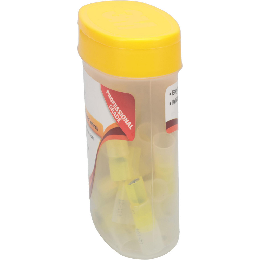 3M Wire Disconnect: Female, Yellow, Nylon Heat Shrink, 12-10 AWG, 1/4" Tab Width - 7000133382