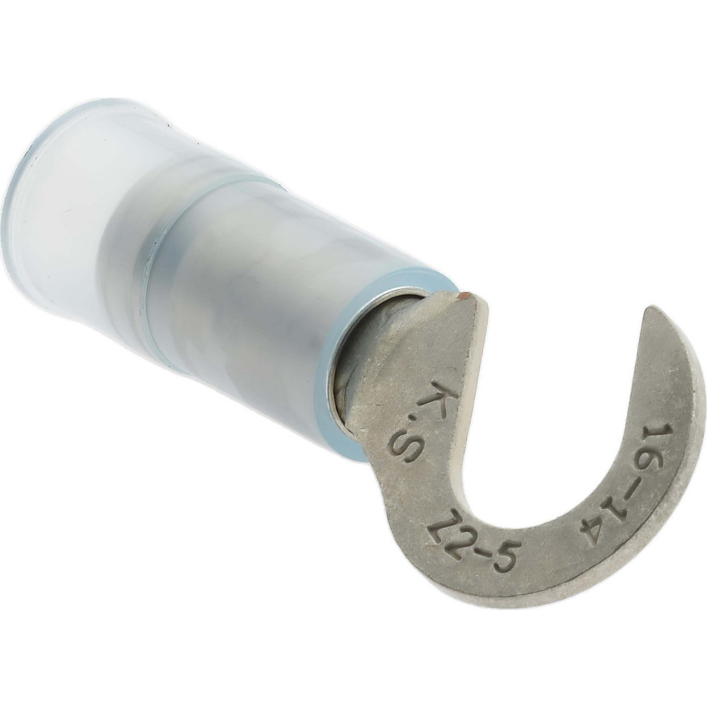 Value Collection Hook Ring Terminal: Partially Insulated, 16 to 14 AWG, Crimp Connection - ZHNYD2-3.7-25PK