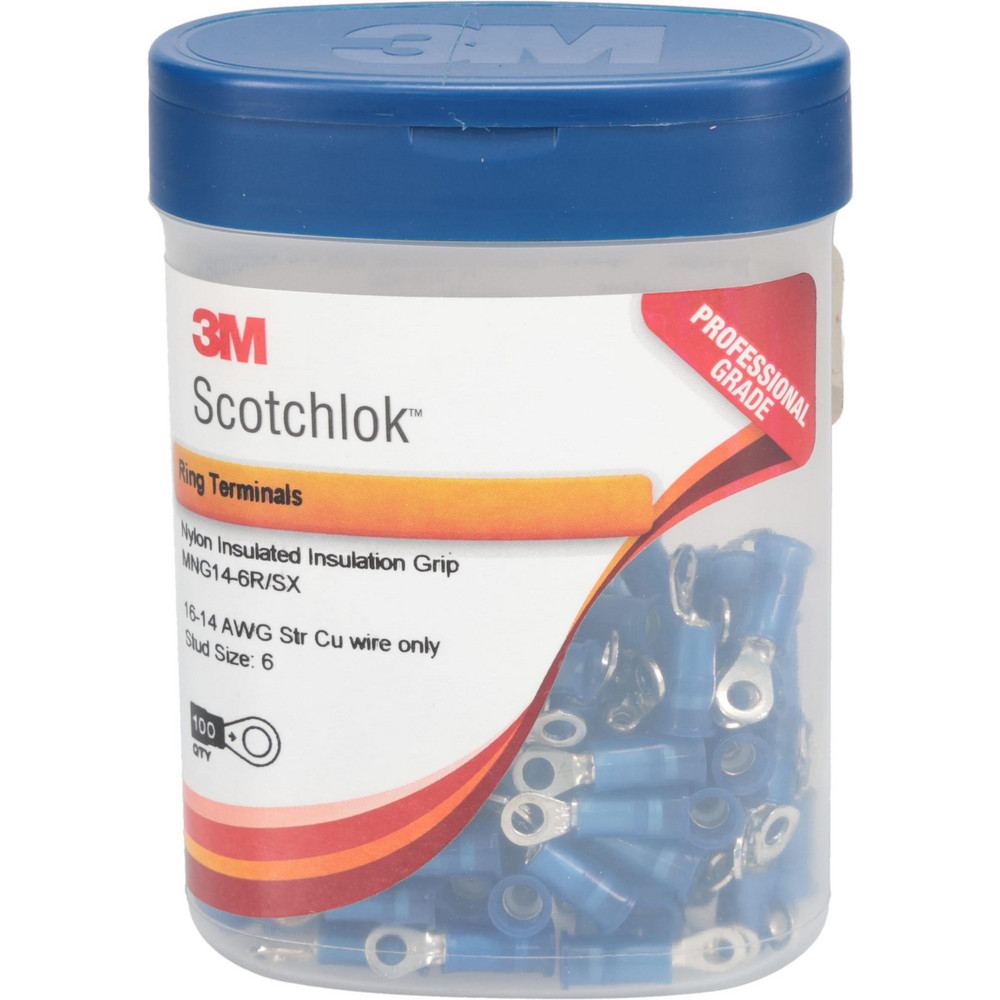 3M Block Fork Terminal: Yellow, Nylon, Partially Insulated, #8 Stud, Crimp - 7010397429
