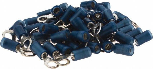 Value Collection D Shaped Ring Terminal: Partially Insulated, 16 to 14 AWG, Crimp Connection - BD-18324