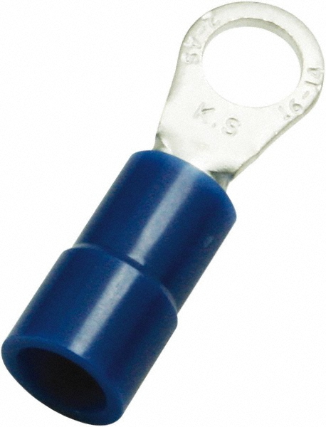 Value Collection Circular Ring Terminal: Partially Insulated, 16 to 14 AWG, Crimp Connection - ZRVYS2-5