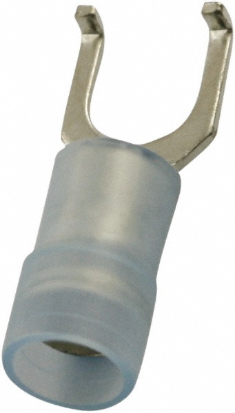 Value Collection Flanged Fork Terminal: Blue, Vinyl, Partially Insulated, #6 Stud - ZFSVY2-3.7