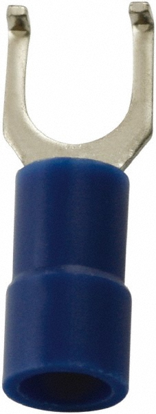 Value Collection Flanged Fork Terminal: Blue, Vinyl, Partially Insulated, #6 Stud - ZFSVY2-3.7