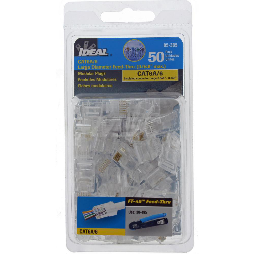Ideal Modular Connectors: Connector Type: RJ45; Data Rating: Cat6; Number of Positions: 8 - 85-377