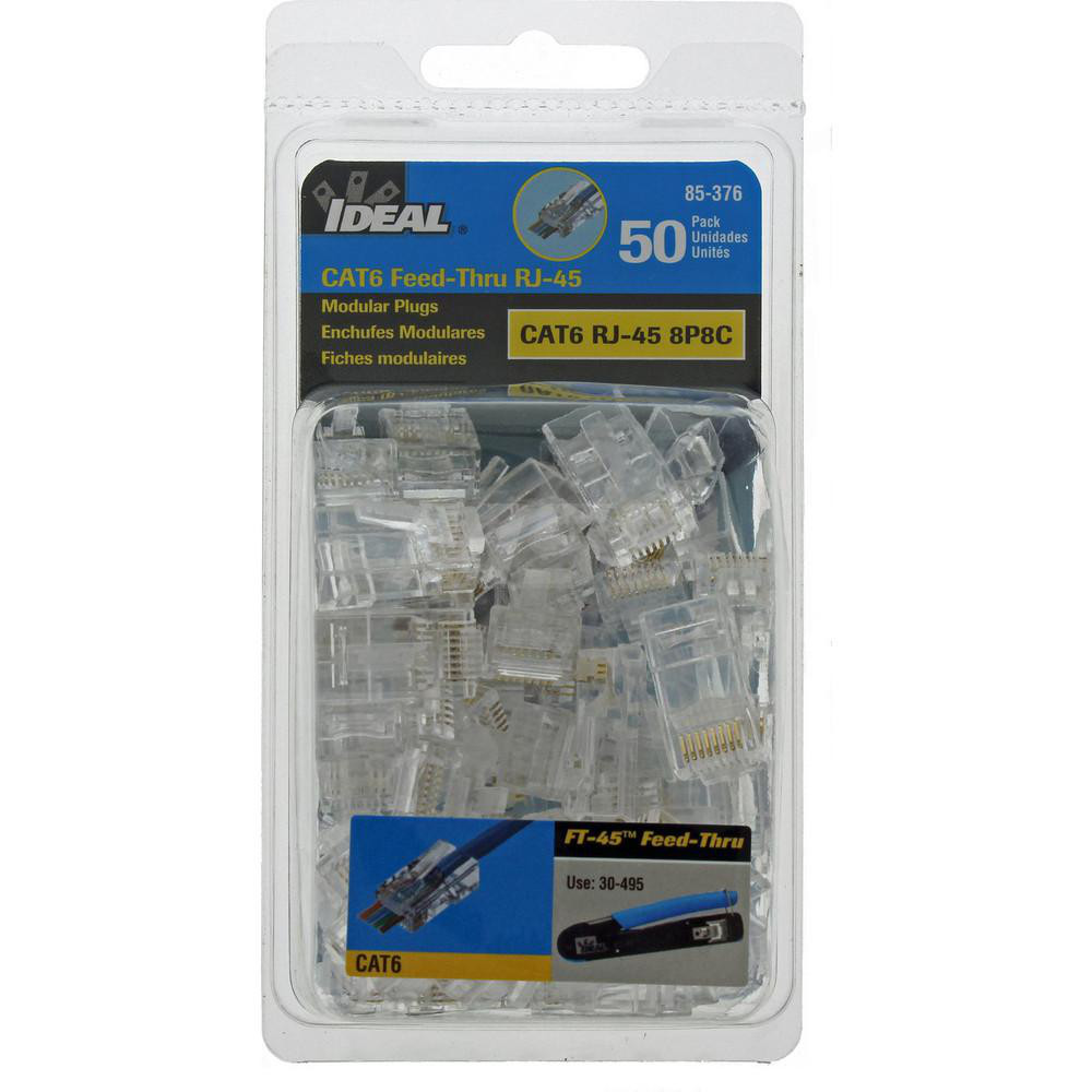 Ideal Modular Connectors: Connector Type: RJ45; Data Rating: Cat6; Number of Positions: 8 - 85-377