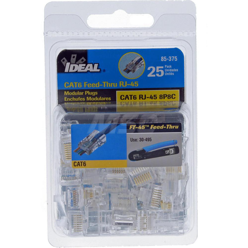 Ideal Modular Connectors: Connector Type: RJ45; Data Rating: Cat6; Number of Positions: 8 - 85-377