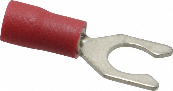 Ideal Standard Fork Terminal: Red, Vinyl, Partially Insulated, #8 Stud, Crimp - 83-7121