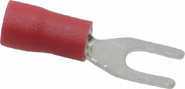 Ideal Standard Fork Terminal: Red, Vinyl, Partially Insulated, #8 Stud, Crimp - 83-7121