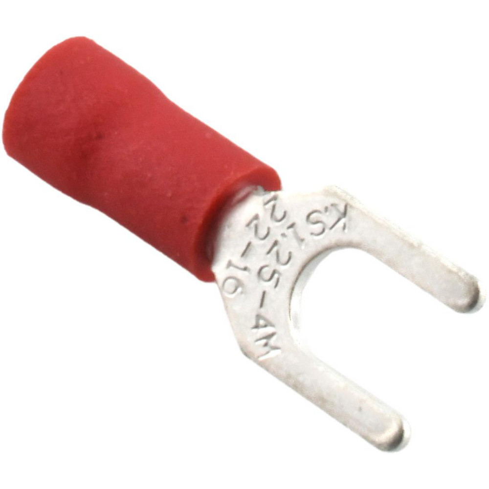 Ideal Standard Fork Terminal: Red, Vinyl, Partially Insulated, #8 Stud, Crimp - 83-7121