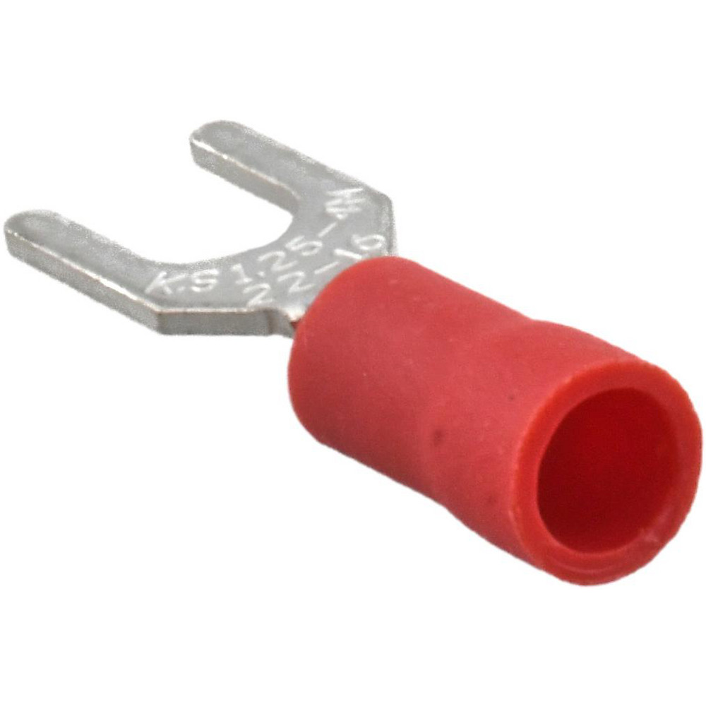 Ideal Standard Fork Terminal: Red, Vinyl, Partially Insulated, #8 Stud, Crimp - 83-7121