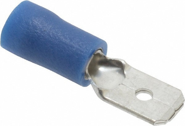 Ideal Wire Disconnect: Male, Blue, Vinyl, 16-14 AWG, 1/4" Tab Width - 83-9981