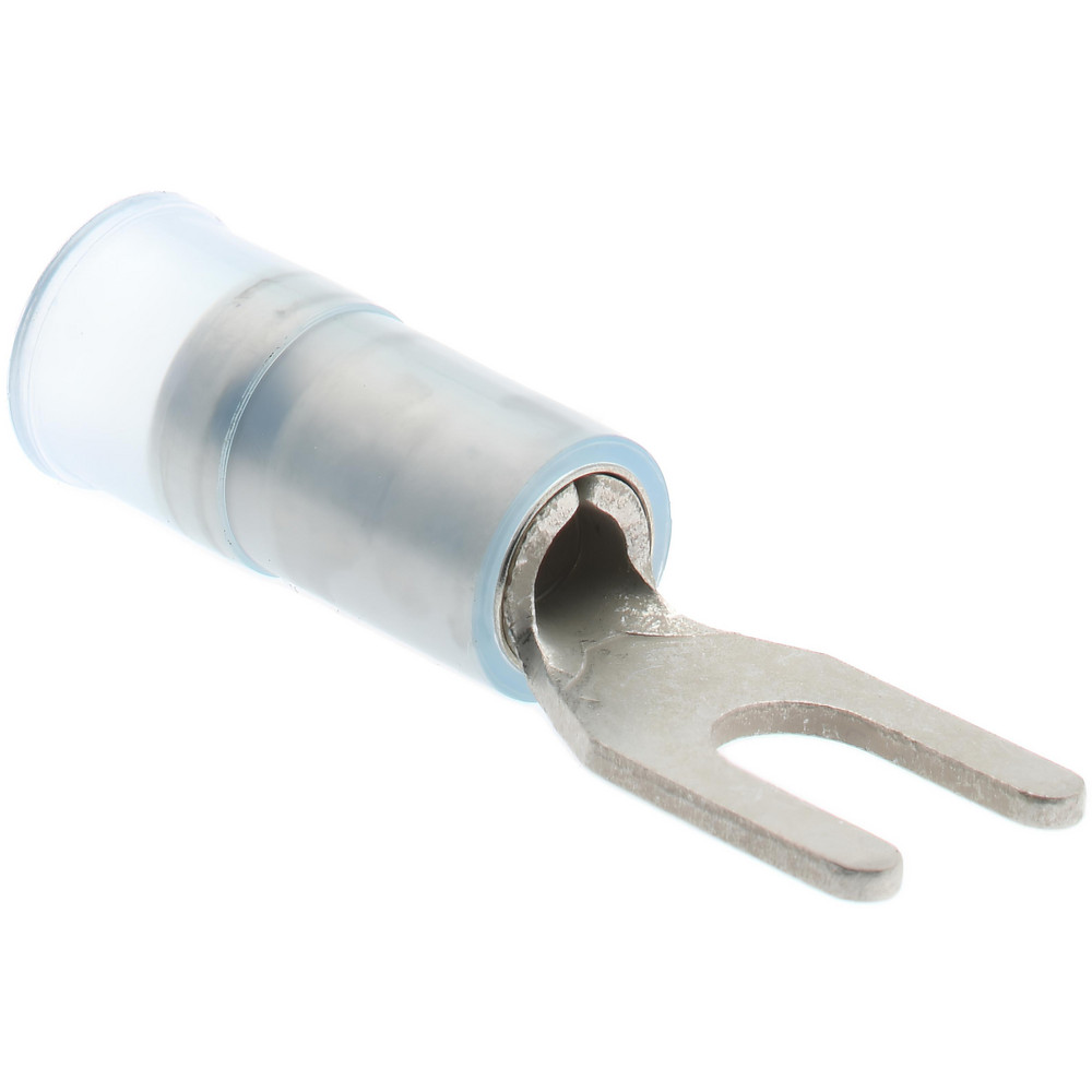 3M Standard Fork Terminal: Blue, Vinyl, Partially Insulated, #10 Stud, Crimp - 7010397392