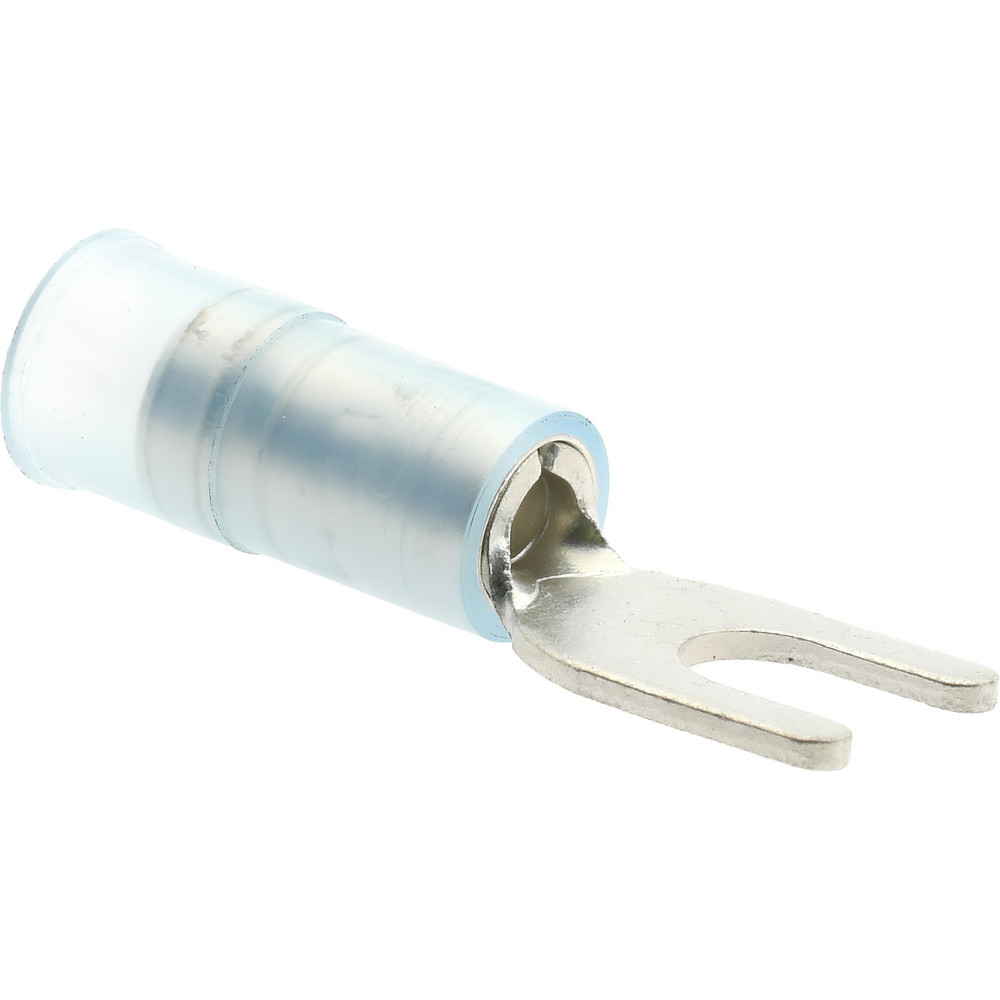 3M Standard Fork Terminal: Blue, Vinyl, Partially Insulated, #10 Stud, Crimp - 7010397392
