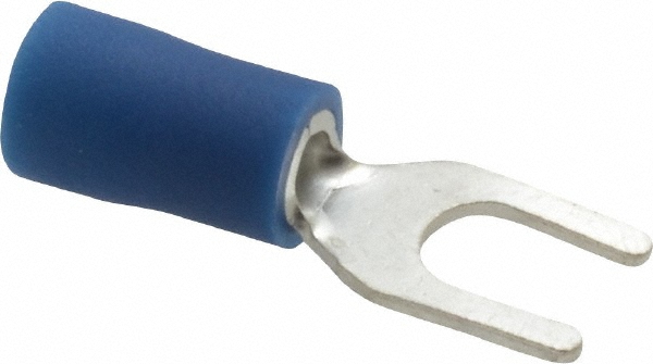 Ideal Standard Fork Terminal: Blue, Vinyl, Partially Insulated, #8 Stud, Crimp - 83-7161