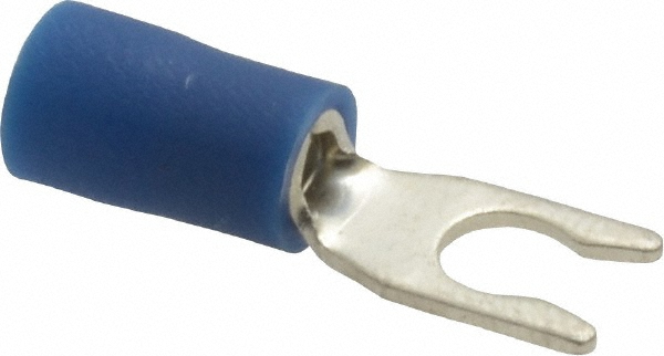Ideal Standard Fork Terminal: Blue, Vinyl, Partially Insulated, #8 Stud, Crimp - 83-7161