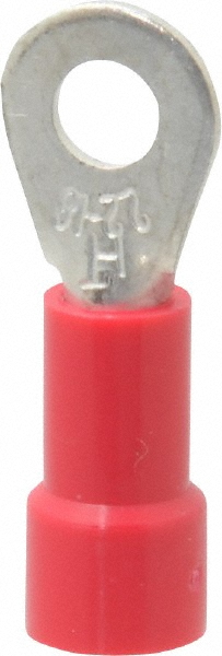 Made in USA Circular Ring Terminal: Fully Insulated, 16 to 14 AWG, Crimp Connection - R4B-14