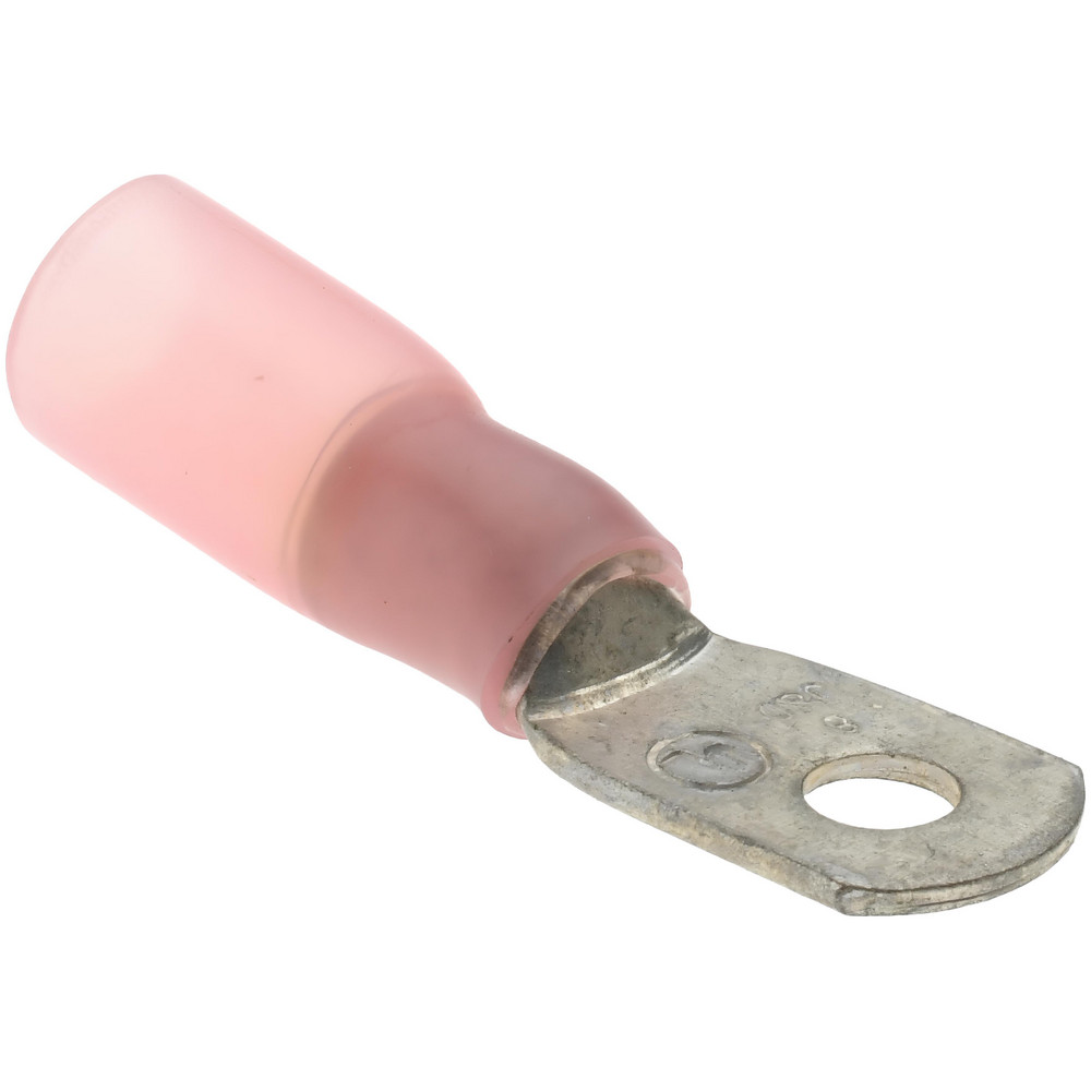 Value Collection D Shaped Ring Terminal: Partially Insulated, 8 AWG, Crimp Connection - BOW-23863