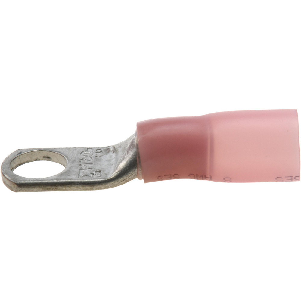 Value Collection D Shaped Ring Terminal: Partially Insulated, 8 AWG, Crimp Connection - BOW-23863