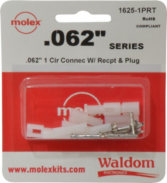 Molex 5 Circuit, 5 AWG, 0.062" Pin Dia, Modular Receptacle Plug Connector Package - 1625-5PRT
