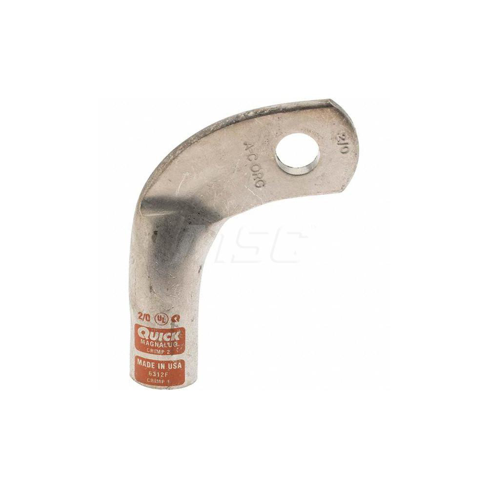 Made in USA D Shaped Ring Terminal: Non-Insulated, 2/0 AWG, Crimp Connection - 6312-781-005F
