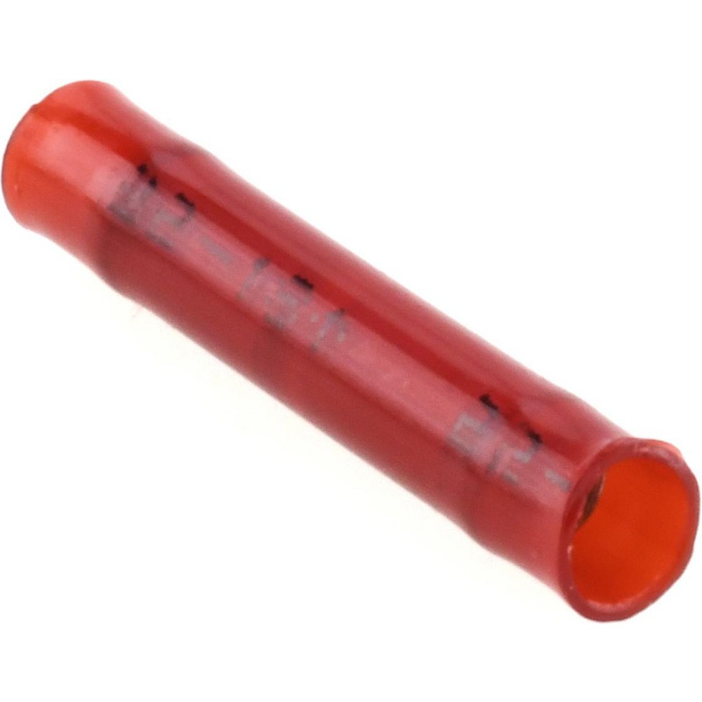 Value Collection Butt Splice Terminal: Crimp-On, Red, 22 AWG Min, 18 AWG Max, Heat Shrink & Ionic Polymer - BOW-23854
