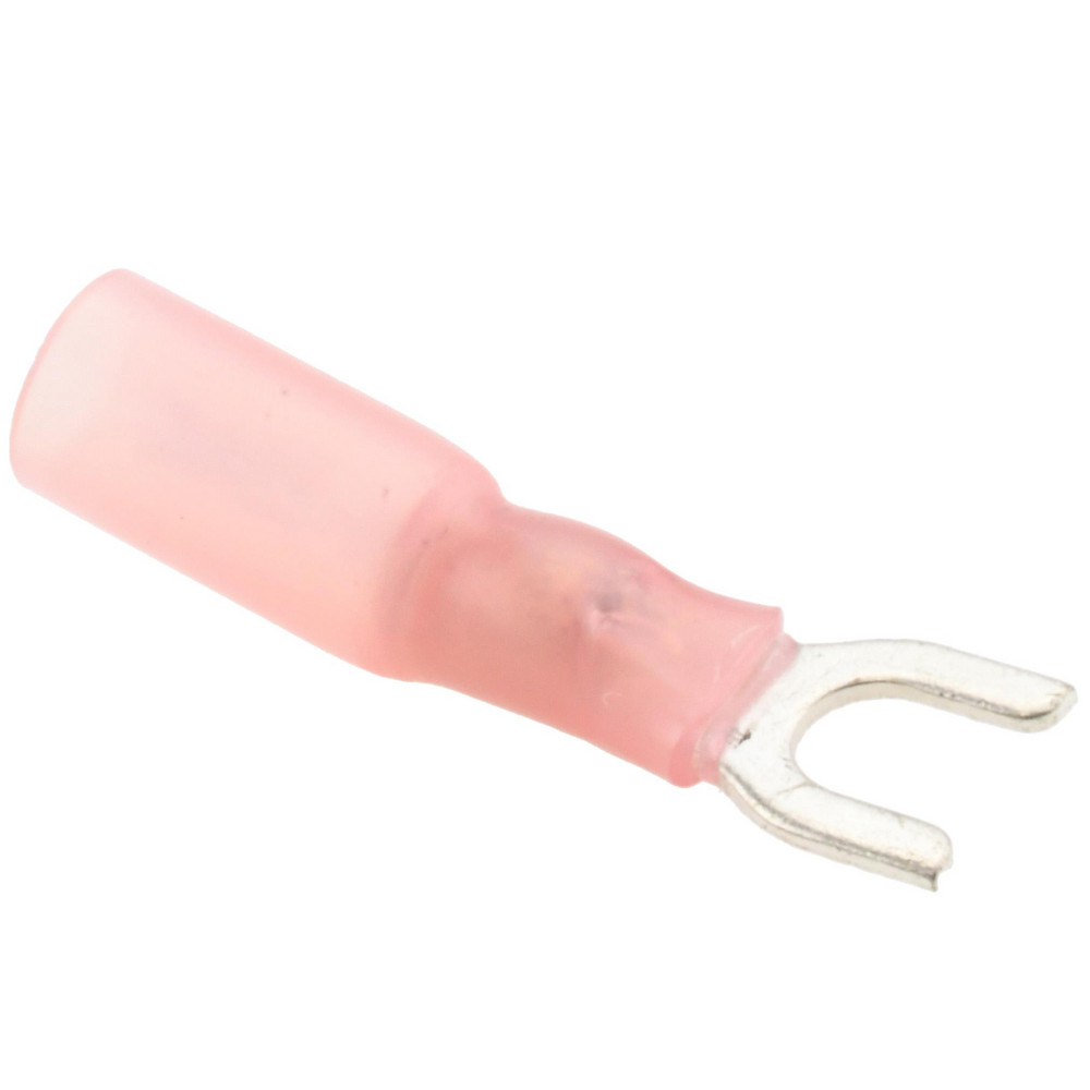 Value Collection Standard Fork Terminal: Red, Nylon, Partially Insulated, #8 Stud, Crimp - BD-18341