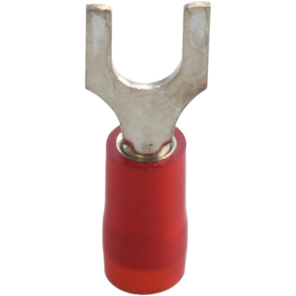 Value Collection Standard Fork Terminal: Red, Nylon, Partially Insulated, #8 Stud, Crimp - BD-18341