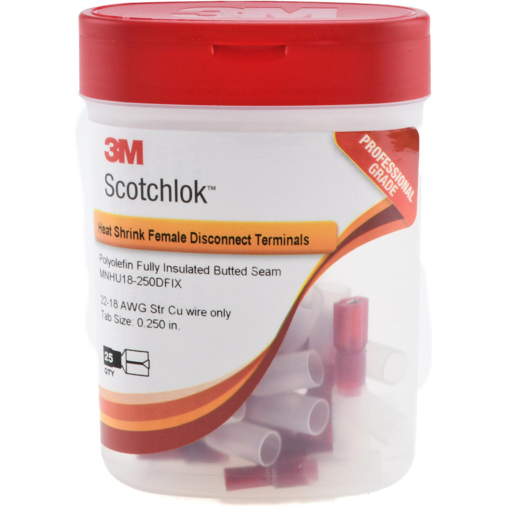Value Collection Wire Disconnect: Female, Red, Nylon, 22-18 AWG, 1/4" Tab Width - BD-18385