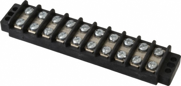 Ideal 2 Poles, 600 Volt, 30 Amp, -40 to 266°F, Polyester Thermoplastic, Polyester Thermoplastic Multipole Terminal Block - 89-202