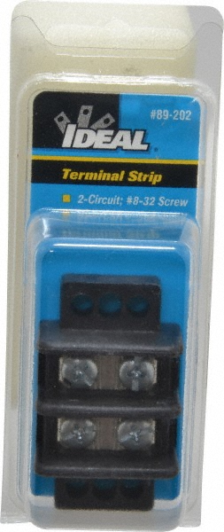 Ideal 2 Poles, 600 Volt, 30 Amp, -40 to 266°F, Polyester Thermoplastic, Polyester Thermoplastic Multipole Terminal Block - 89-202