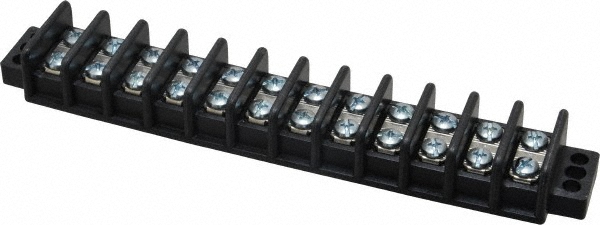 Ideal 2 Poles, 600 Volt, 30 Amp, -40 to 266°F, Polyester Thermoplastic, Polyester Thermoplastic Multipole Terminal Block - 89-202